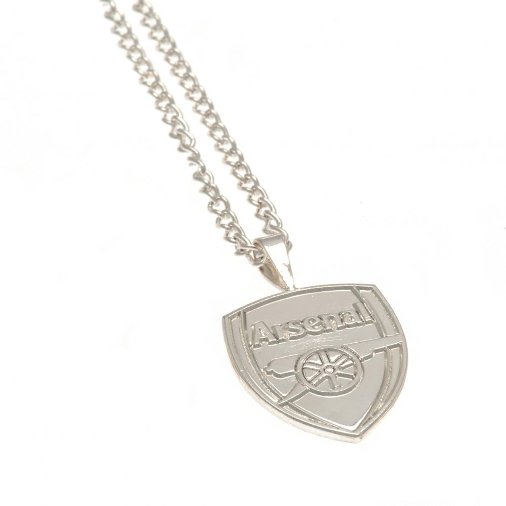 Arsenal FC Silver Plated Pendant & Chain XL - Officially licensed merchandise.