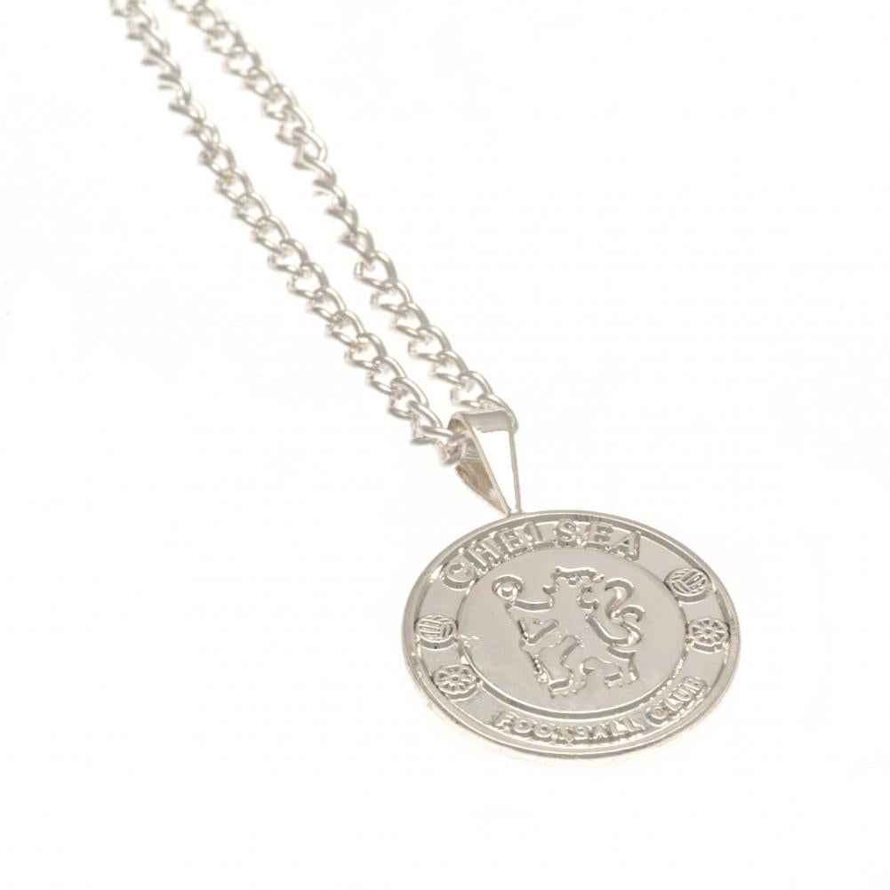 Chelsea FC Silver Plated Pendant & Chain XL - Officially licensed merchandise.