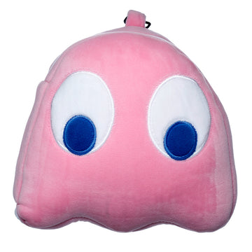 Relaxeazzz Pac-Man Pink Ghost Shaped Travel Pillow & Eye Mask