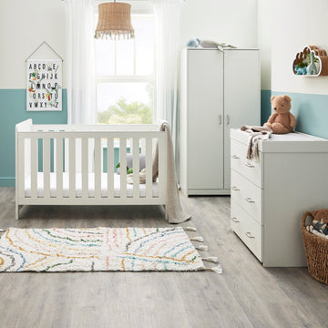 Babymore Caro 3 Piece Nursery Room Set - White Wash - Babymore