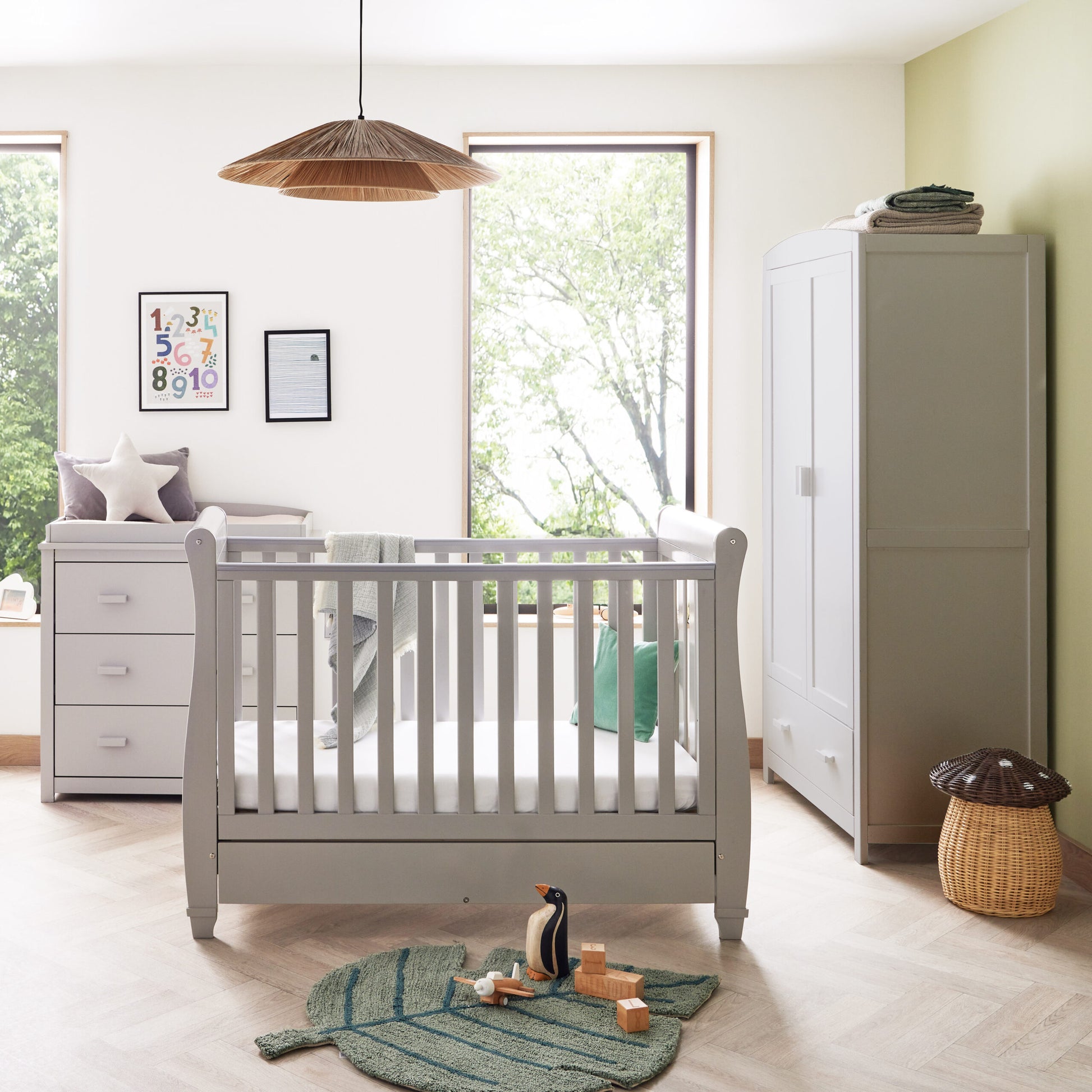 Babymore Eva 3 Piece Nursery Room Set - Grey - Babymore