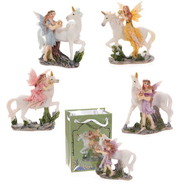 Glitter Flower Fairy Figurine in a Mini Gift Bag