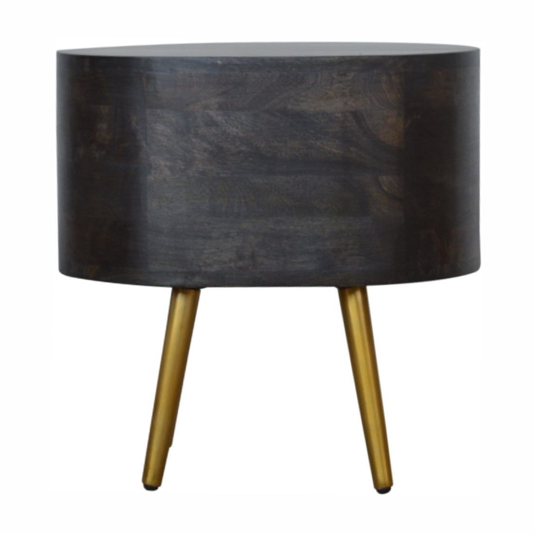 Ash Black Bedside with Brass Legs