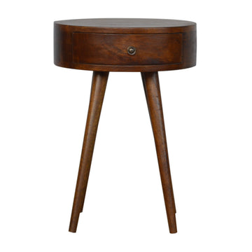 Nordic Chestnut Circular Shaped Bedside