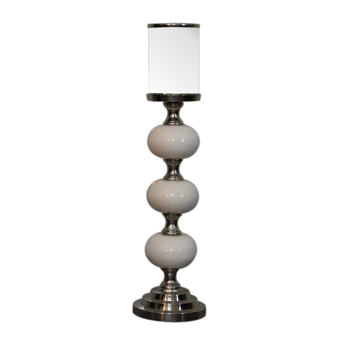 Chrome Bubble Metal Candle Holder Set