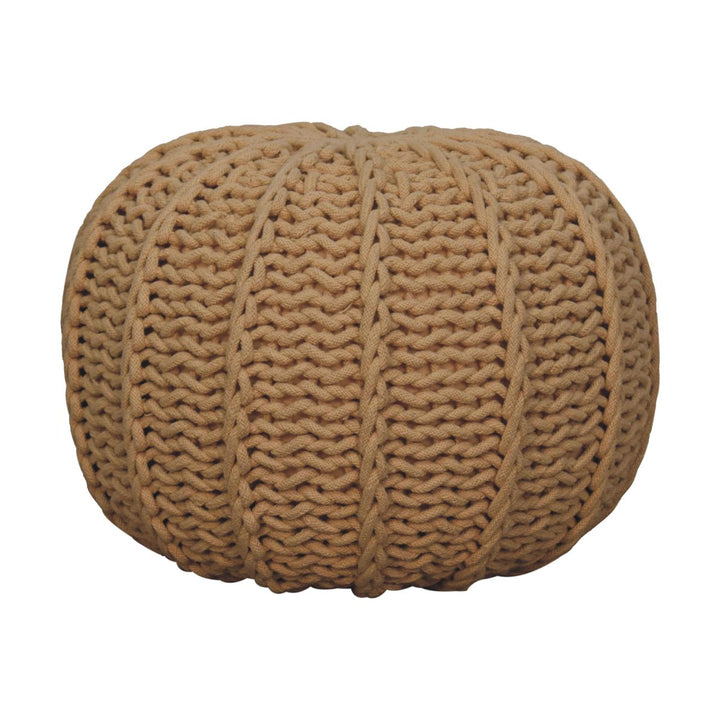 Brown Cable Pouffe