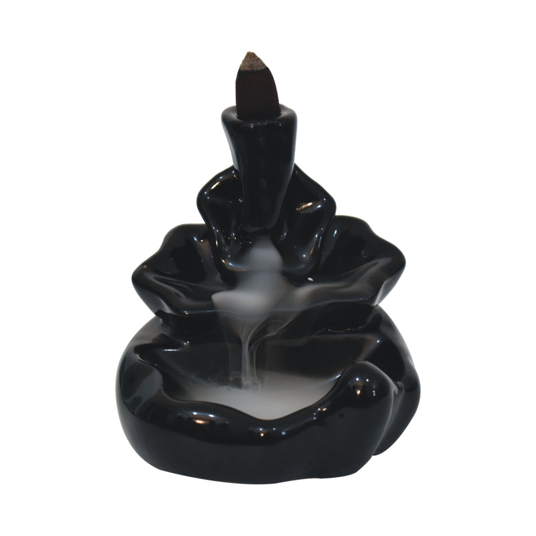 Abstract Back Flow Burner Fountain Set - Cone Fragrances: Rose, Lavender, Jasmine, Tuberose, Incense Sticks: Amber, Lavender, Oudh and Woods