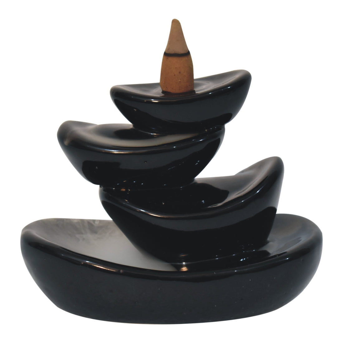 Cupped Back Flow Burner Fountain Set - Cone Fragrances: Rose, Lavender, Jasmine, Tuberose, Incense Fragrances - Amber, Lavender, Oudh & Woods