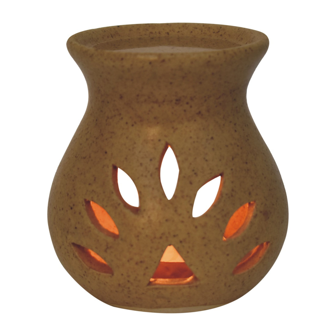 Beige Cut-out Oil Burner Set (Jasmine, Cinammon & Citronella)