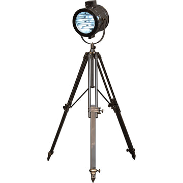 Complete Chrome Tripod Fold Spotlight Floor Lamp