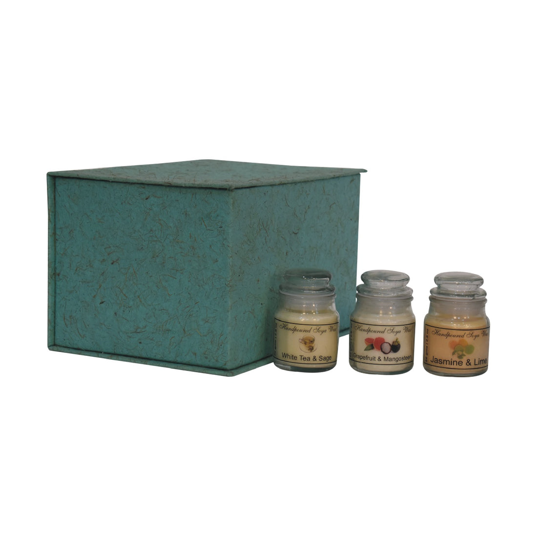 Hourglass Candle Set of 3 (White Tea & Sage, Grapefruit & Mangosteen, Jasmine & Lime)