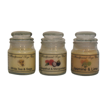 Hourglass Candle Set of 3 (White Tea & Sage, Grapefruit & Mangosteen, Jasmine & Lime)