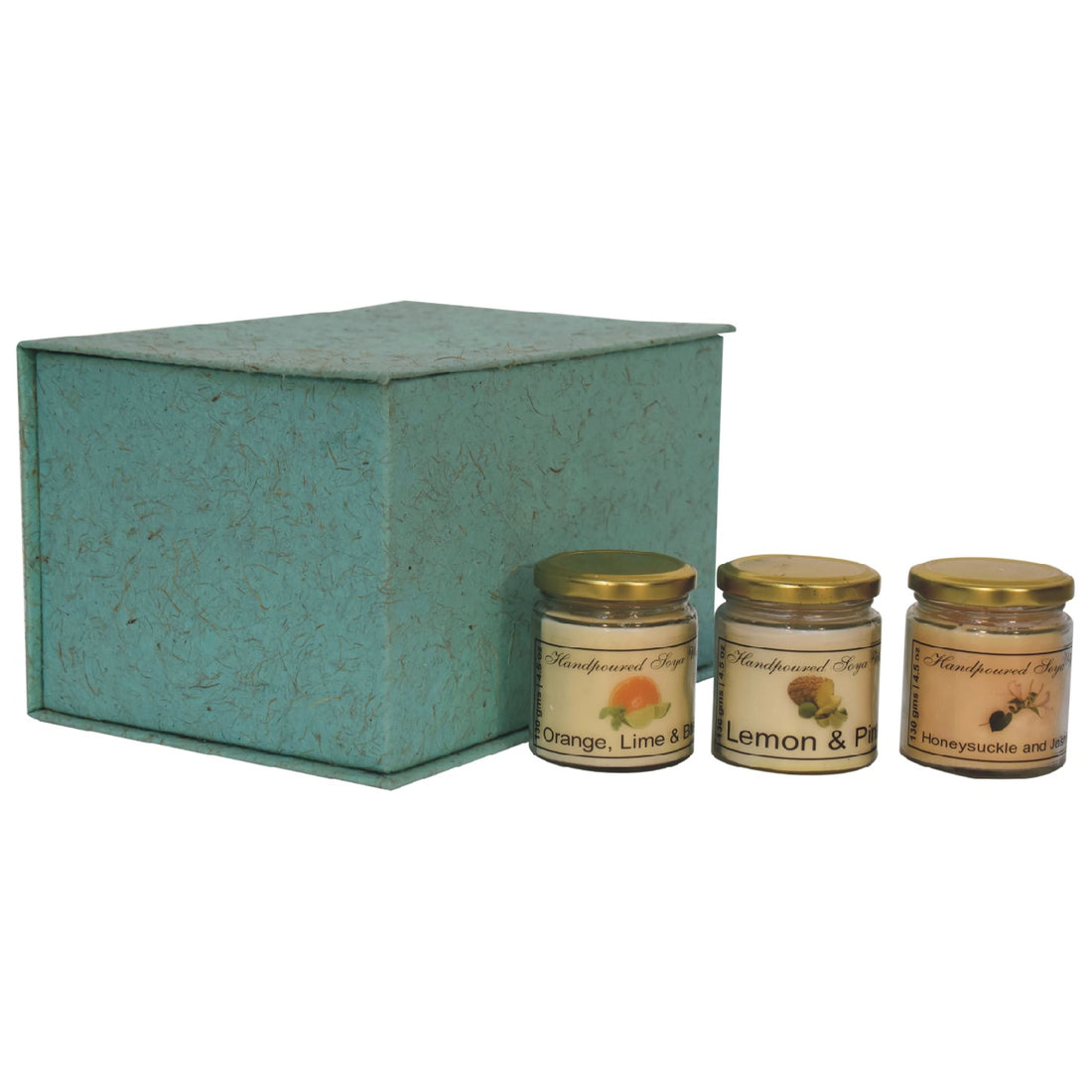 Candle Gift Set of 3 (Orange, Lime & Basil, Lemon & Pine, Honeysuckle & Jasmine)