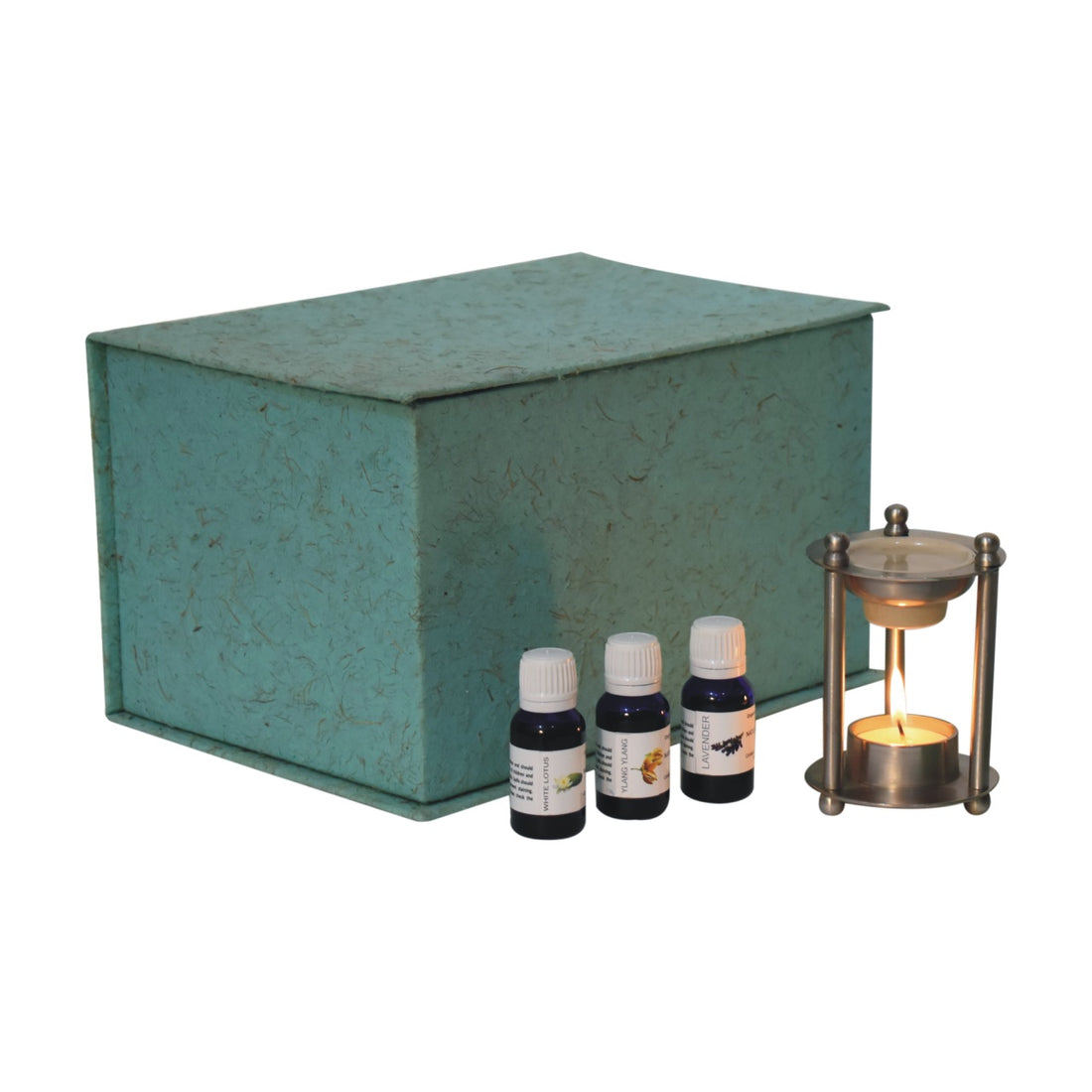 Nickle Oil Burner Set (Ylang-Ylang, White Lotus, Lavender)