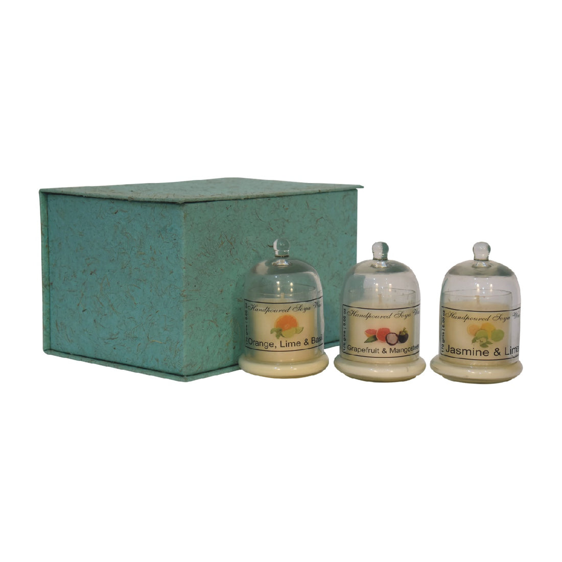 Bell Jar Candle Set of 3 (Orange, Lime & Basil, Grapefruit & Mangosteen, Jasmine & Lime)