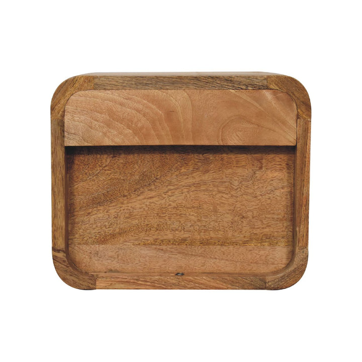 Mini Curved Oak-ish Wall Mounted Bedside