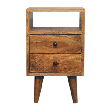 Mini Classic Oak-ish Bedside with Open Slot