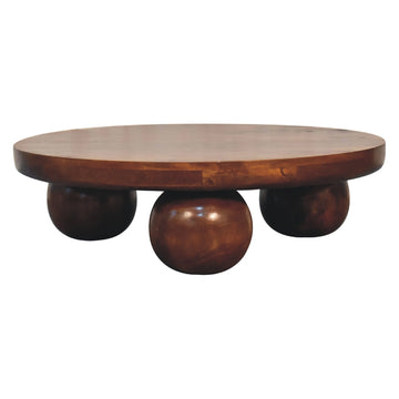 Chestnut Central Table with Ball Feet