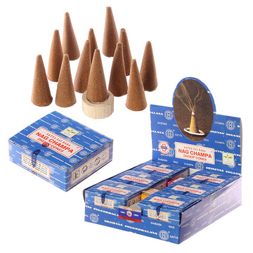 12x Sai Baba Dhoop Incense Cones - Nag Champa