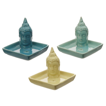 Square Ceramic Eden Ashcatcher Incense Burner - Thai Buddha