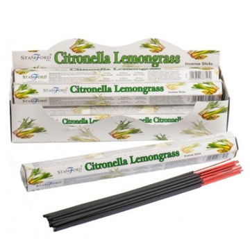 6x Citronella and Lemongrass Stamford Hex Incense Sticks