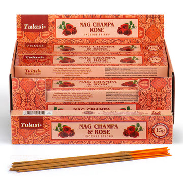 Nag Champa Tulasi Incense Sticks - Rose