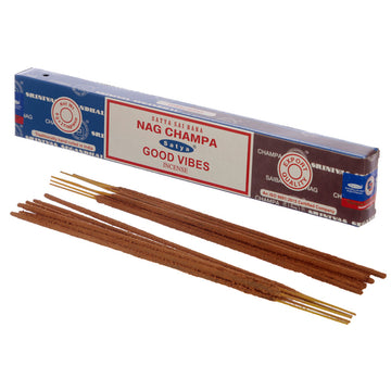 12x Satya Incense Sticks - Nag Champa & Good Vibes