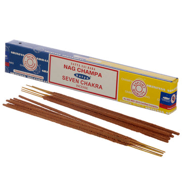 12x Satya Incense Sticks - Nag Champa & Seven Chakra