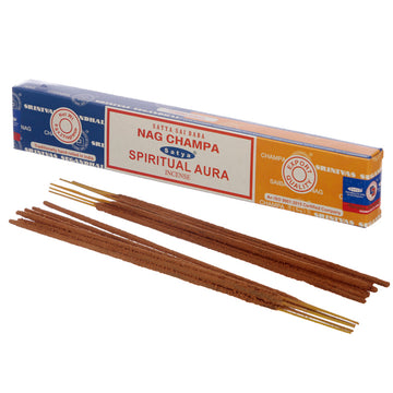 12x Satya Incense Sticks - Nag Champa & Spiritual Aura