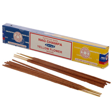 12x Satya Incense Sticks - Nag Champa & Yellow Flower