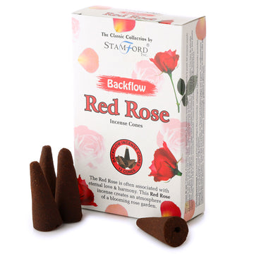 12x Stamford Backflow Incense Cones - Red Rose