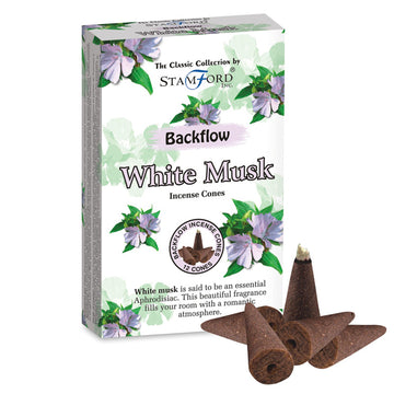 12x Stamford Backflow Incense Cones - White Musk