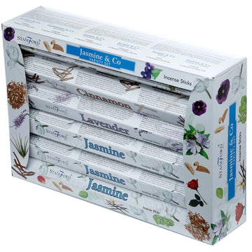 37332 Stamford Hex Incense Sticks 12 Pack Variety Set - Jasmine & Co