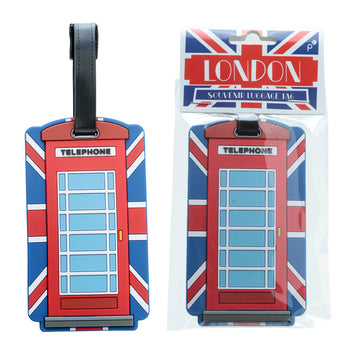 Fun Novelty Union Jack Telephone Box Luggage Tag