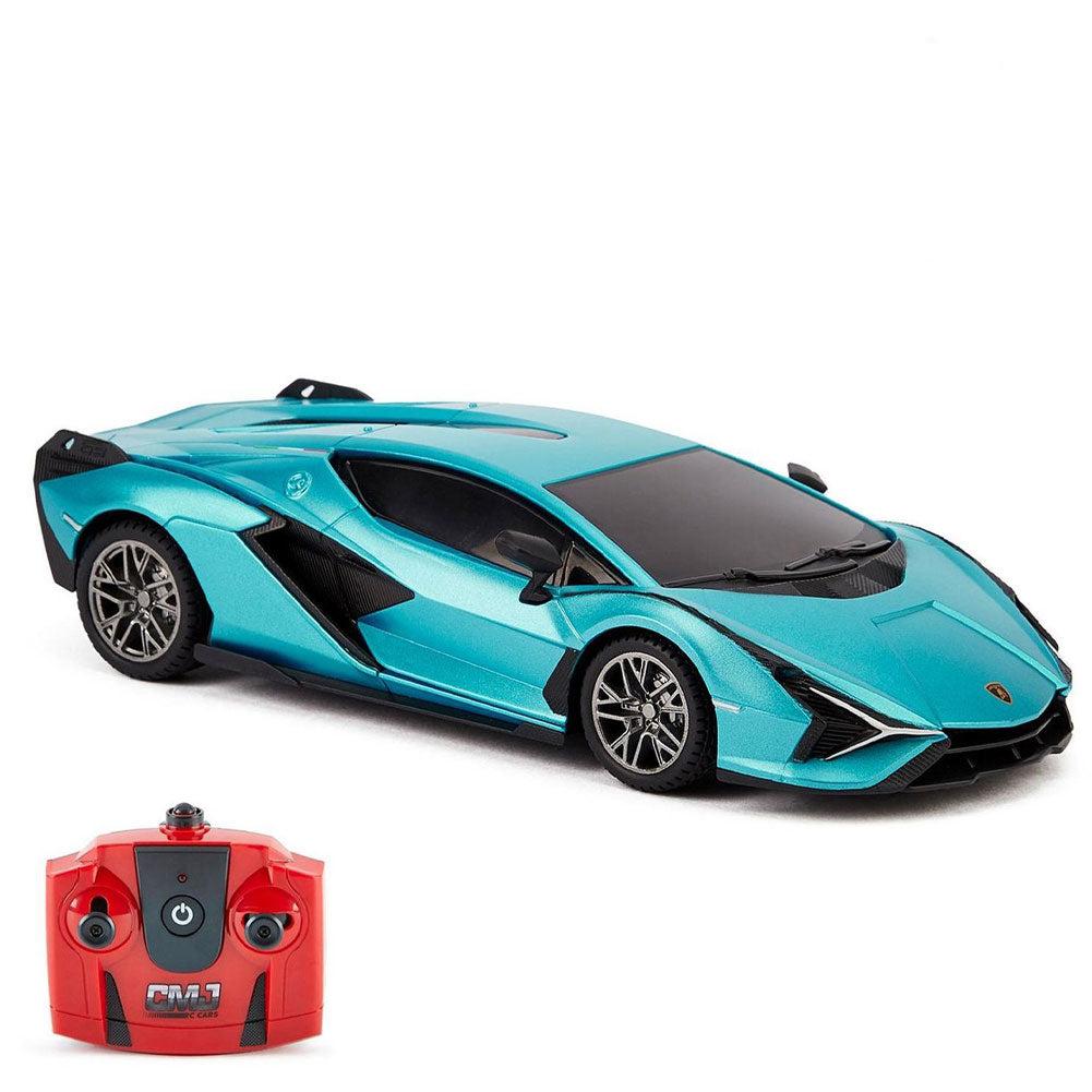 Lamborghini Sian Radio Controlled Car 1:24 Scale Blue - Officially licensed merchandise.