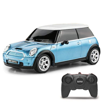 Mini Cooper S Radio Controlled Car 1:24 Scale Blue - Officially licensed merchandise.