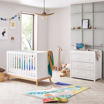 Babymore Mona Mini 2 Piece Nursery Room Set - White - Babymore