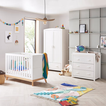 Babymore Mona Mini 3 Piece Nursery Room Set - White - Babymore