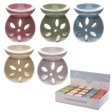 Simple Coloured Cut Out Design Ceramic Oil Burner