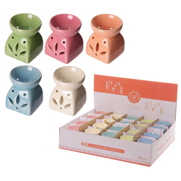 Decorative Squat Ceramic Simple Coloured Oil Burner