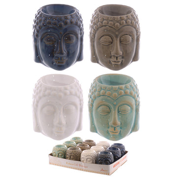 Ceramic Crackled Glaze Buddha Head Oil Burner