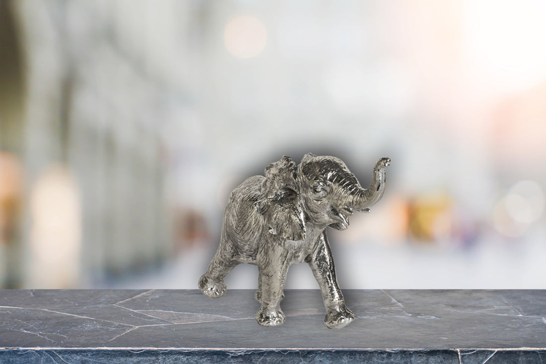 Silver Elephant Figurine