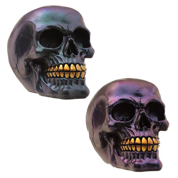 Gothic Metallic Skull Decoration