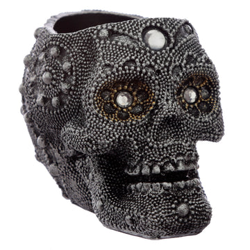 Fantasy Beaded Skull Tea Light Candle Holder