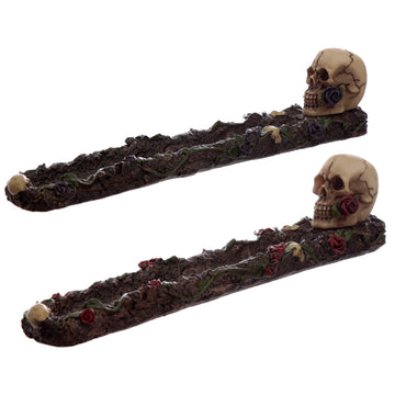 Fantasy Skulls and Roses Incense Burner Ashcatcher