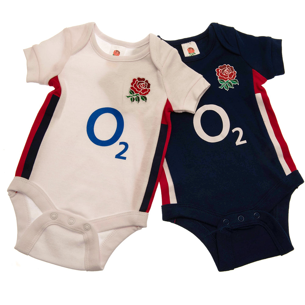 England RFU 2 Pack Bodysuit 12-18 Mths RB - Officially licensed merchandise.