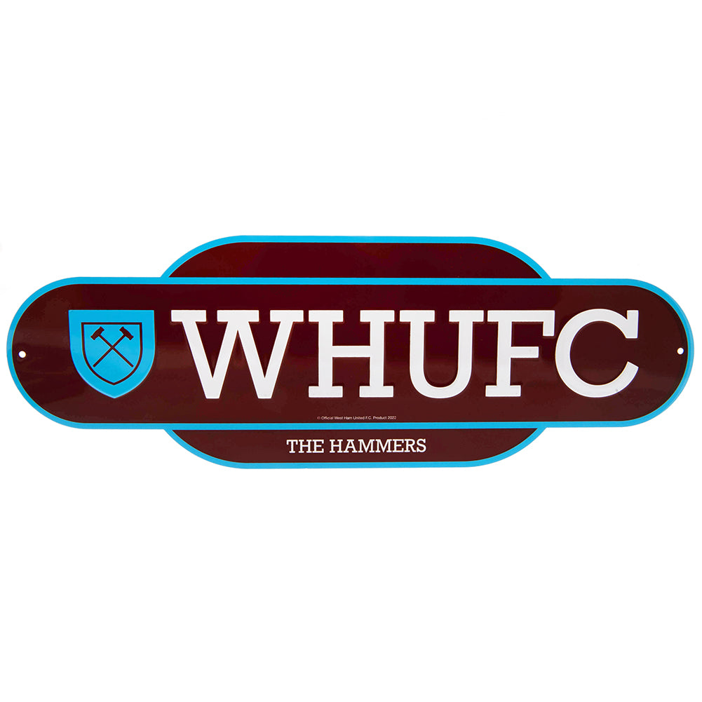 West Ham United FC Colour Retro Sign - Officially licensed merchandise.