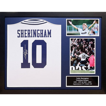 Tottenham Hotspur FC 1994 Sheringham Signed Shirt (Framed) - Officially licensed merchandise.