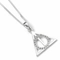 Harry Potter Sterling Silver Crystal Necklace Deathly Hallows - Officially licensed merchandise.