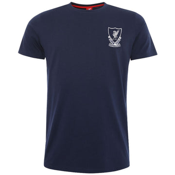 Liverpool FC 88-89 Crest T Shirt Mens Navy L - Officially licensed merchandise.